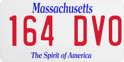 MA license plate 164DV0