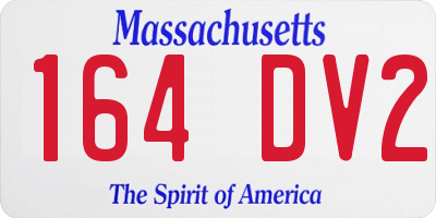 MA license plate 164DV2