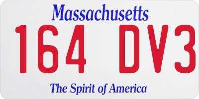 MA license plate 164DV3