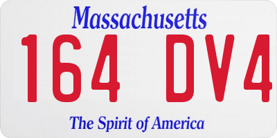 MA license plate 164DV4