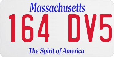 MA license plate 164DV5