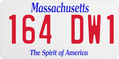 MA license plate 164DW1