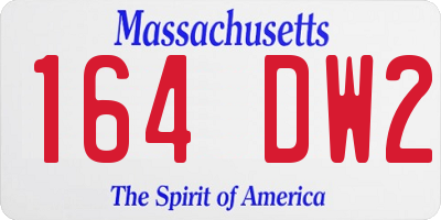 MA license plate 164DW2