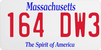 MA license plate 164DW3