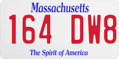MA license plate 164DW8