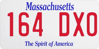 MA license plate 164DX0