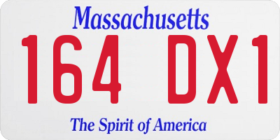 MA license plate 164DX1