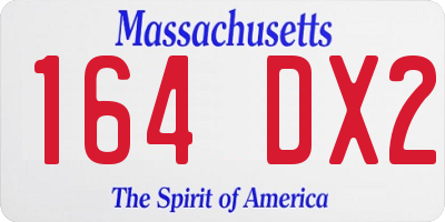 MA license plate 164DX2