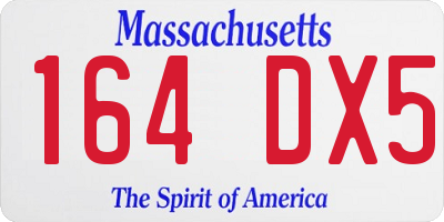 MA license plate 164DX5