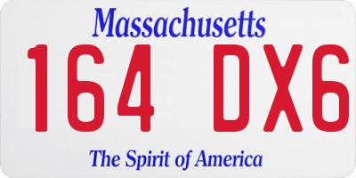 MA license plate 164DX6