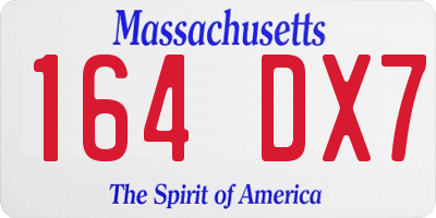 MA license plate 164DX7