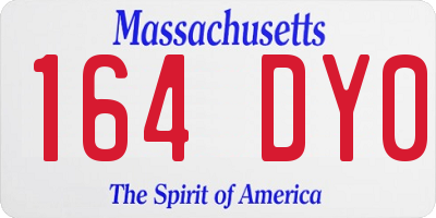 MA license plate 164DY0