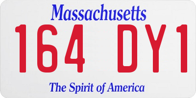 MA license plate 164DY1