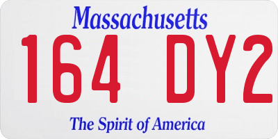 MA license plate 164DY2
