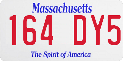 MA license plate 164DY5