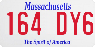 MA license plate 164DY6