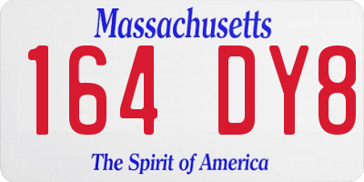MA license plate 164DY8