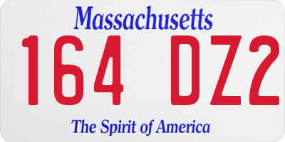 MA license plate 164DZ2