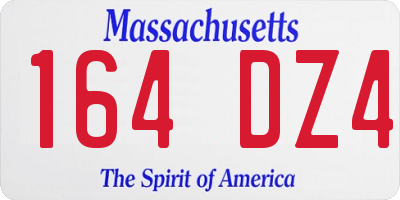 MA license plate 164DZ4