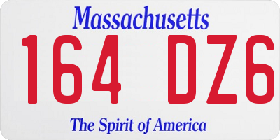 MA license plate 164DZ6