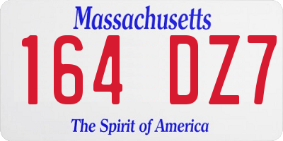 MA license plate 164DZ7