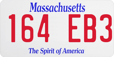 MA license plate 164EB3