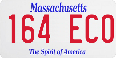 MA license plate 164EC0