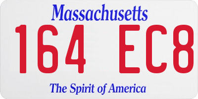 MA license plate 164EC8