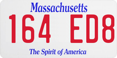 MA license plate 164ED8