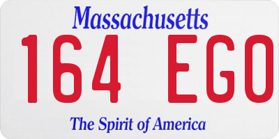 MA license plate 164EG0