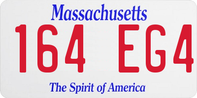 MA license plate 164EG4