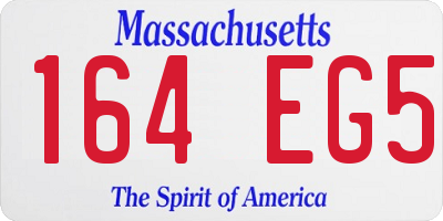 MA license plate 164EG5