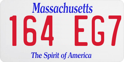 MA license plate 164EG7