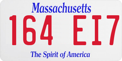 MA license plate 164EI7