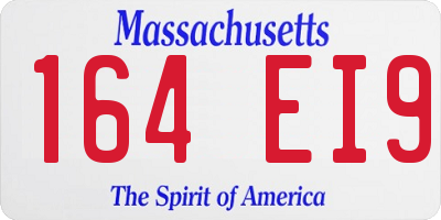 MA license plate 164EI9