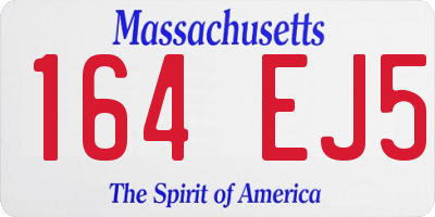 MA license plate 164EJ5
