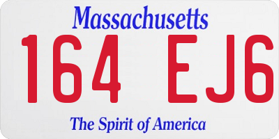 MA license plate 164EJ6