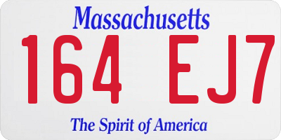 MA license plate 164EJ7