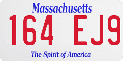 MA license plate 164EJ9