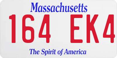 MA license plate 164EK4