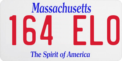 MA license plate 164EL0