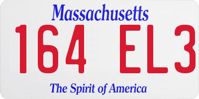 MA license plate 164EL3