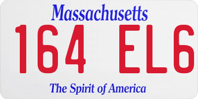 MA license plate 164EL6