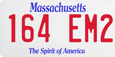MA license plate 164EM2