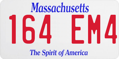 MA license plate 164EM4