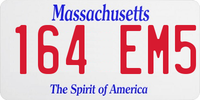 MA license plate 164EM5
