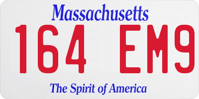 MA license plate 164EM9