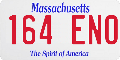 MA license plate 164EN0