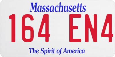 MA license plate 164EN4