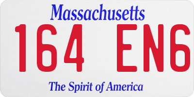 MA license plate 164EN6